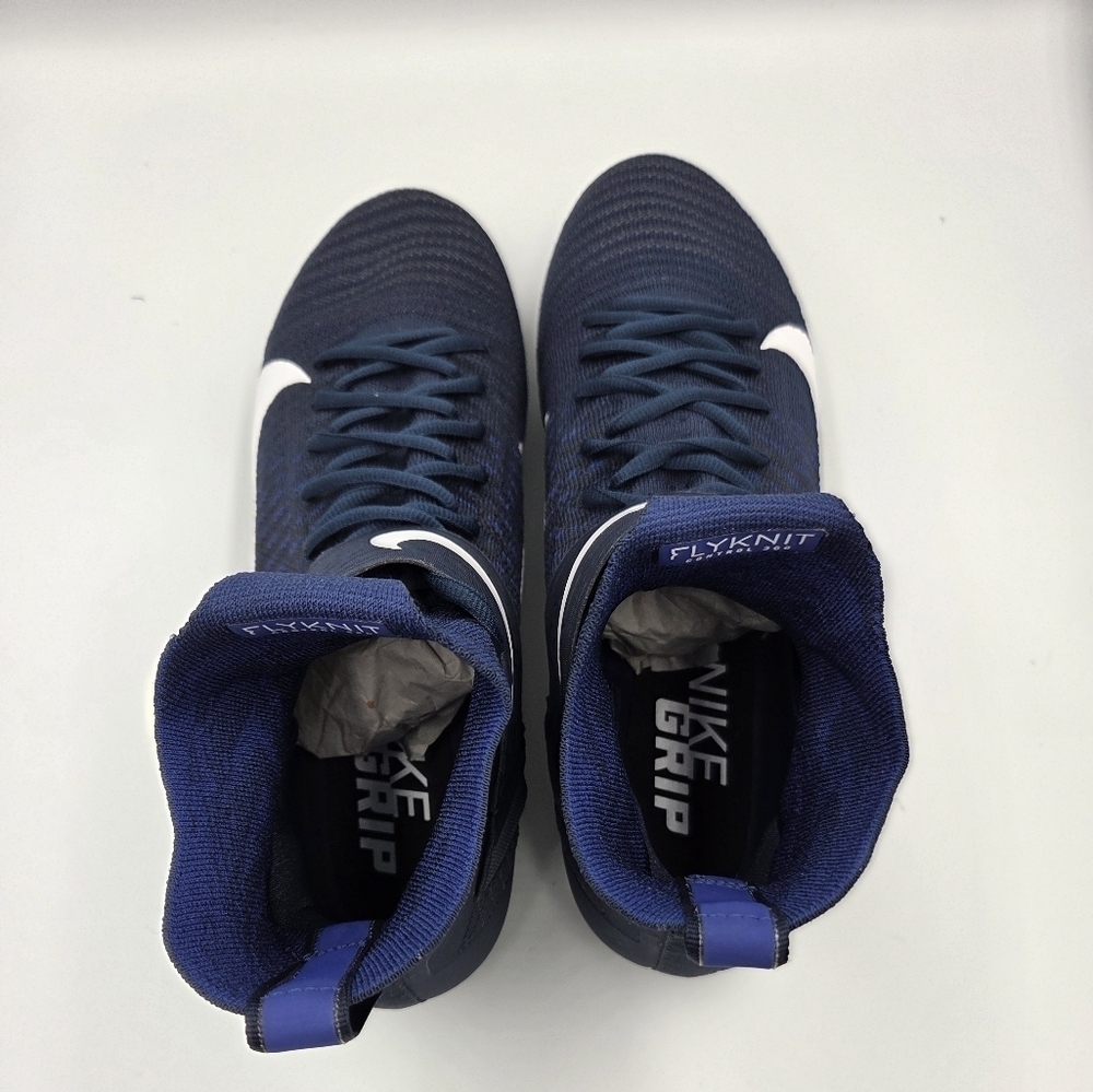 Nike Alpha Menace Elite 2 Flyknit Football CleatsMens 13.5 NWOT Navy BV 2077-401 - Picture 7 of 11